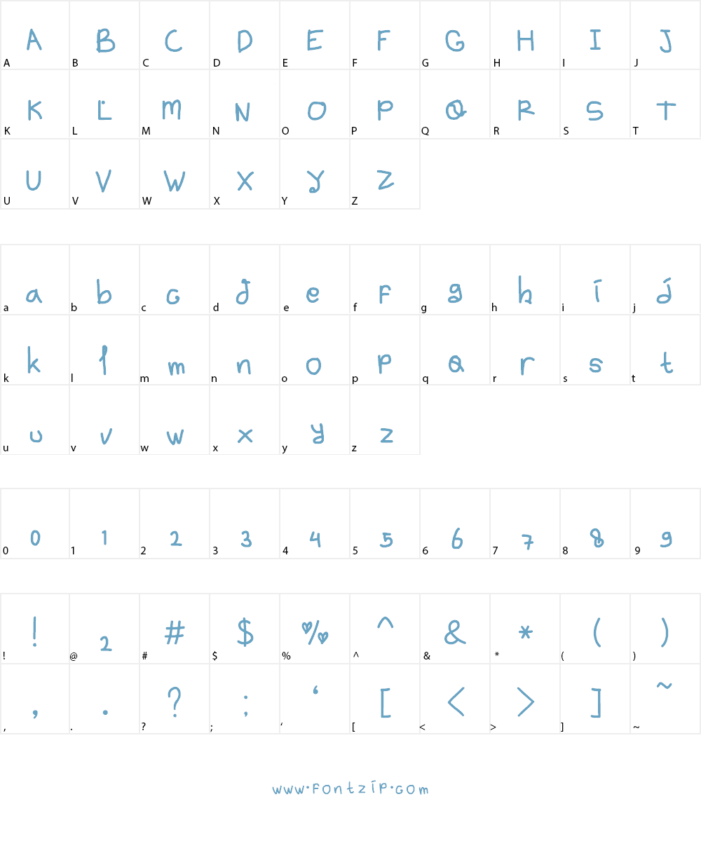handy font 12 by OUBYC Font Character